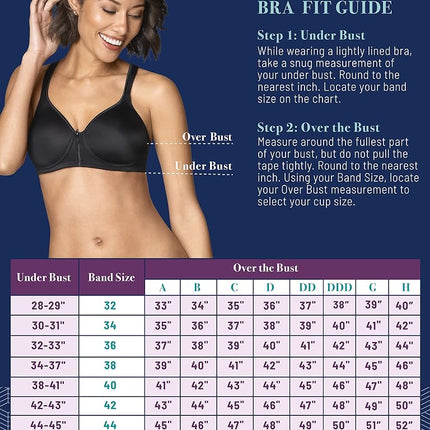 Sujetador de mujer Vanity Fair con tirantes convertibles de 2 vías, cobertura total Body Caress, copas ligeramente forradas hasta la Dd, Damask Neutral, 34B