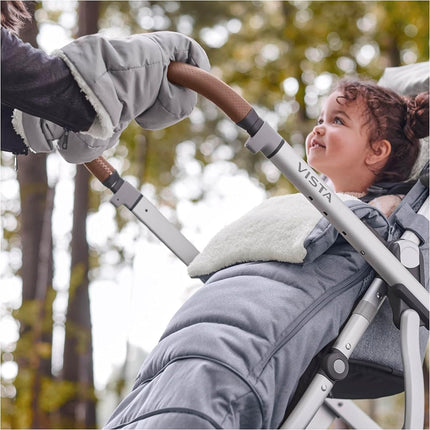 UPPAbaby CozyHandmuff - Easily Attaches to Stroller Handlebars - Ultra-Plush, Weather-Proof Hand Protection - Jake (Charcoal)