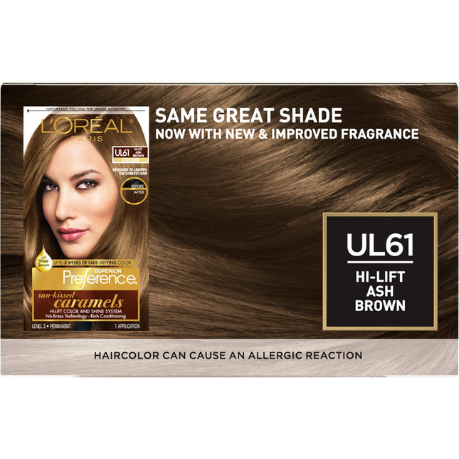 L'Oréal Paris Superior Preference Permanent Hair Color, UL61 Ultra Light Ash Brown