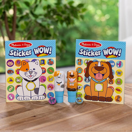 Melissa & Doug Sticker Wow Pets (Dog and Cat) Value Pack Arts and Crafts Collectibles – 2 Activity Pads, 2 Stampers, 2 Bonus Sticker-Stacks - FSC Certified