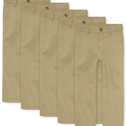The Children's Place Pantalons Chino Extensibles Garçon, Lot de 5, Couleur Lin, Taille 10S