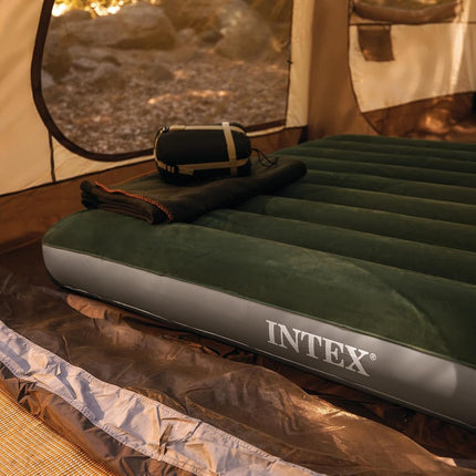 Intex Dura-Beam Standard Series Downy Airbed with Built-in Foot Pump, Queen