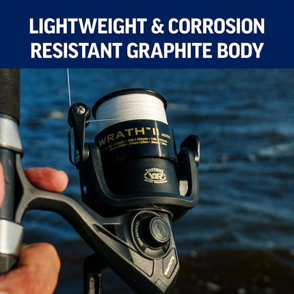 PENN 7' Wrath II Fishing Rod and Spinning Reel Combo, Size 3000, Medium Light Power, Extra Fast Action, Corrosion-Resistant Graphite Construction, Lightweight and Durable