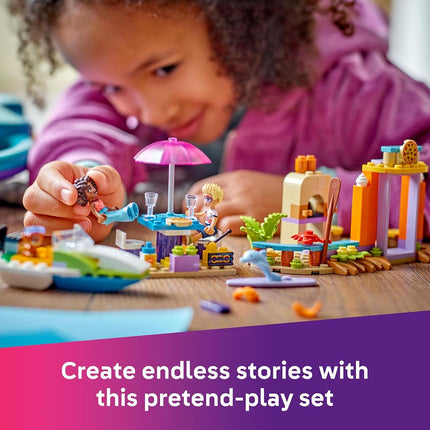 LEGO Friends 2in1 Creative Beach and Travel Suitcase Set for Kids, with a Plane Toy, 2 Mini Dolls, Dog & Dolphin Figures, Birthday Gift for 5 Plus Year Old Girls, Comes in a Handy Sorting Box 42672