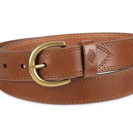 Dickies Women's Casual Leather Belt, Solid Cognac,