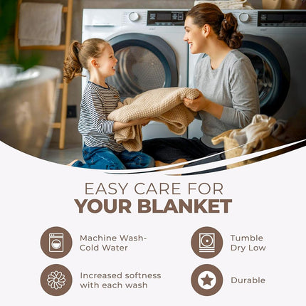 Superior Diamond Weave Blanket, 100% Cotton Cover for Home, Couch, Bed, Soft, Warm Blankets, Boho Aesthetic, Comfy, Cozy, and Cute Covers, Decorative Bedding Essentials, Throw, Chocolate