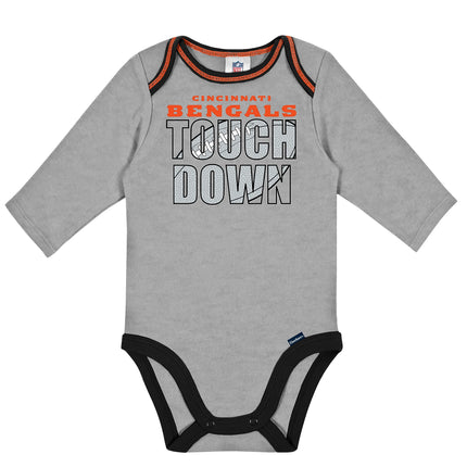 Gerber Unisex Baby NFL 2 Pack Long Sleeve Onesie Bodysuit, Team Color, 3-6 Months