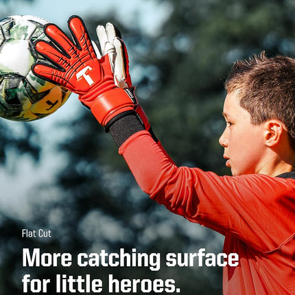 T1TAN Red Beast Junior 3.0 Children's Football Gloves with Outseam - Without Finger Protection - For the Professionals of the Future - Size 4