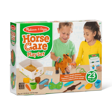 Melissa & Doug Set de Juego de Cuidado de Caballos Feed & Groom con Animal de Peluche