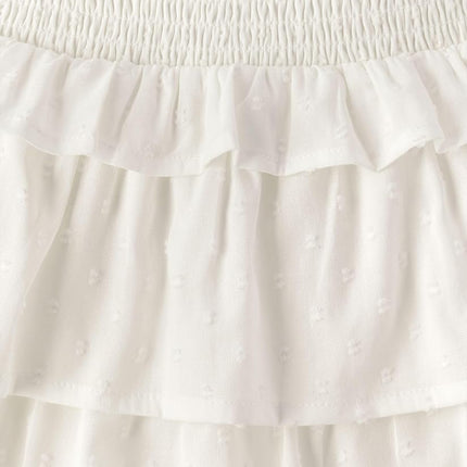 The Children's Place Girls' Tiered Ruffle Skirt, Simply White, Small