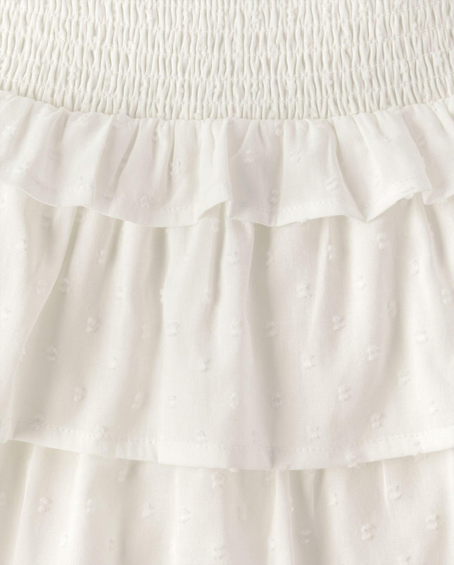 Jupe à volants étagés pour fille The Children's Place, blanc simple, moyen