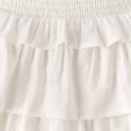 The Children's Place Girls' Tiered Ruffle Skirt, Simply White, XX-Large