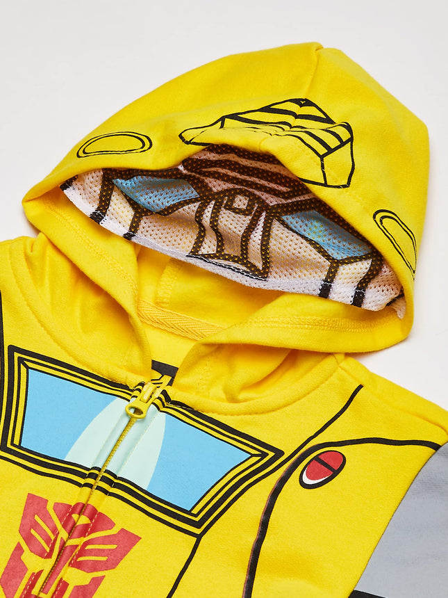 Sudadera con capucha de disfraz de Bumblebee de Transformers para niño de 2 a 7 años, amarilla, 2T, amarilla, grande