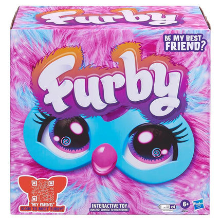 Furby Cotton Candy Pink & Blue Interactive Plush Toy, 15 cm