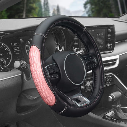 Funda para volante FH Group FH2012BLUE-AVC de ajuste universal de silicona Ultra Grip y piel sintética azul, se adapta a la mayoría de coches, todoterrenos y camiones