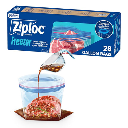 Bolsa Ziploc para Congelar, Tamaño Galón-28 unidades