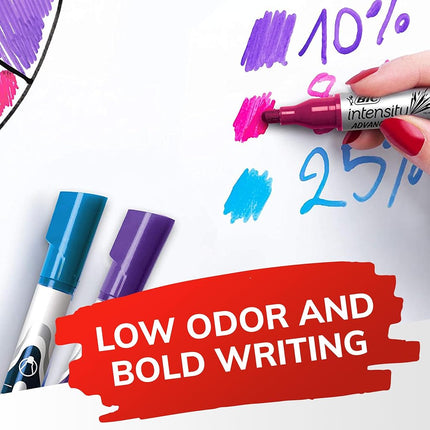 Bic Low Odor & Bold Writing Pen Style Dry Erase Marker, Bullet Tip, Assorted, 12 (GELIPP121AST)