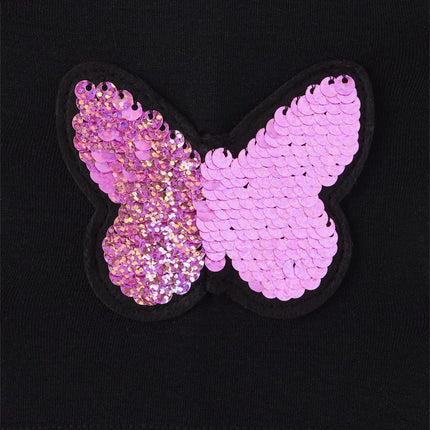 The Children's Place Girls' Single Fleece Lined Leggings, Sequin Happy Face/Sequin Butterfly 2-Pack, Large