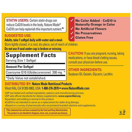 Nature Made CoQ10 (Coenzyme Q 10) Softgel, 105 count