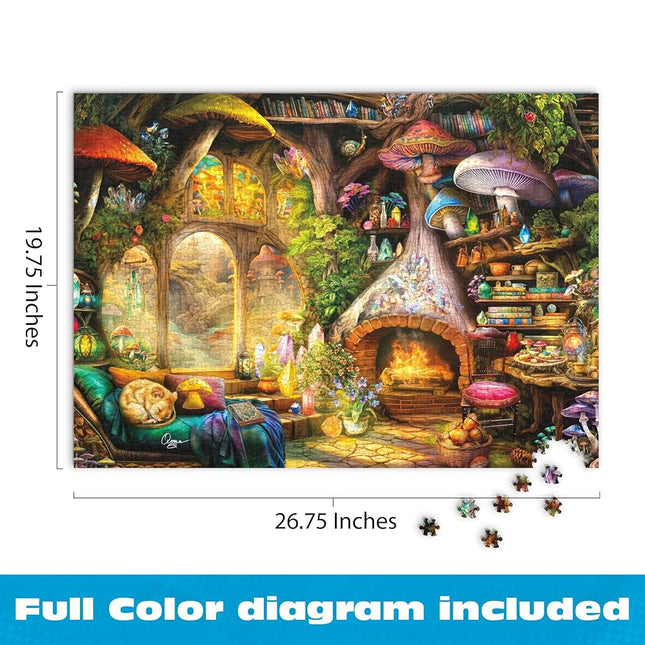 Buffalo Games - Aimee Stewart - Merry Mushroom Cottage - 1000 Piece Jigsaw Puzzle for Adults - Challenging Puzzle Perfect for Game Nights - Finished Size is 26.75 x 19.75