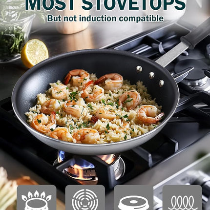 Cooks Standard Professional Aluminum Nonstick Restaurant Fry Pan 8-Inch, Durable Heavy Duty Skillet Pan, Woks,Metalic