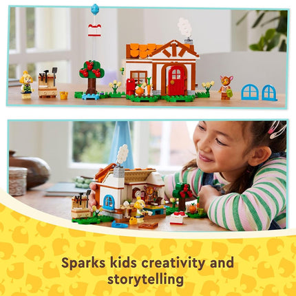 LEGO Animal Crossing Isabelle’s House Visit Set, Building Toy for 6+ Year Old Girls & Boys, Features 2 Character Minifigures from the Video Games incl. Fauna, Creative Kids' Toy for Gaming Fans 77049