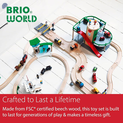 BRIO 33204 Parking Garage for Kids Age 3 Years Up - Compatible with all BRIO Railway Train Sets & Accessories, Multicoloured