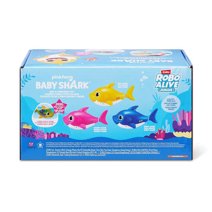 Robo Alive Junior Baby Shark Water-Activated Sing and Swim Bath Toy for Preschoolers by ZURU (Blue, Daddy Shark)