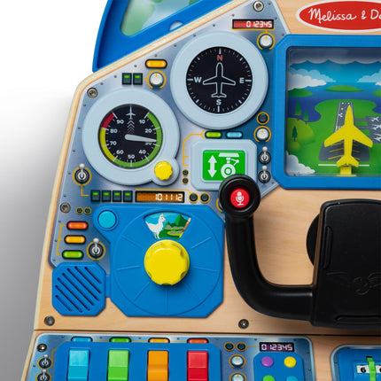 Melissa & Doug Jet Pilot - Tablero de Mando Interactivo | Juguetes de avión de madera para niños, juegos de imitación para niños y niñas | A partir de 3 años - Certificado FSC