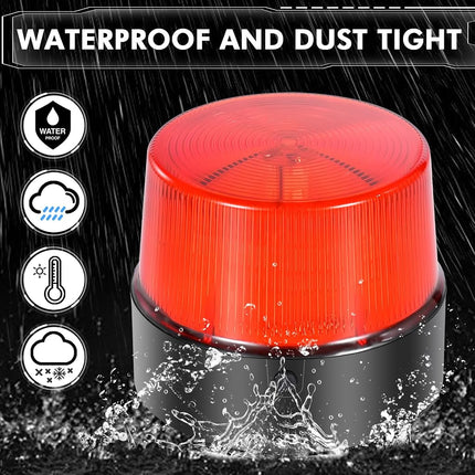 LE Sircut LE228 (Mini) — Red LED USB Rechargeable Strobe Beacon | Selectable Rotation & Flash Modes | Strong Magnetic Base for Car • Truck • Emergency • Construction | Energy Class A++