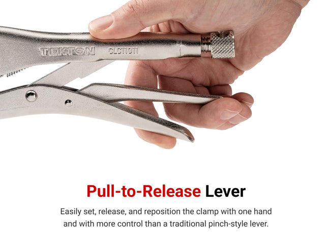 TEKTON 7 Inch Deep Bite Round Jaw Locking Pliers | PLK20007