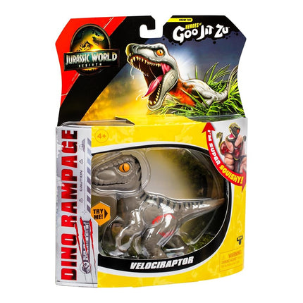 Heroes of Goo Jit Zu Jurassic World Rebirth Dino Rampage Velociraptor, Super Squishy And Stretchy, With Rampage Action Chomping Jaws