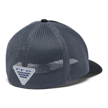 Columbia Unisex PFG Fish Flag Mesh Ball Cap-High Crown, Black/Graphite, XX-Large