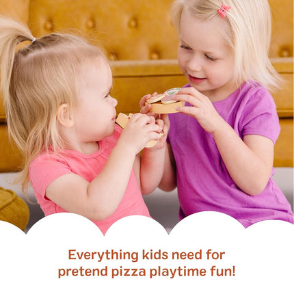 Melissa & Doug Wooden Pizza | Kitchen Role Play Set for Kids, Pretend Cooking Toy | Age 3+