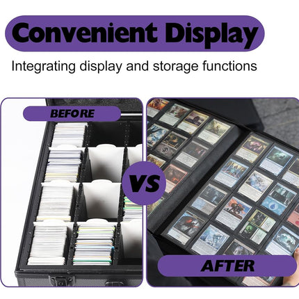 Premium 2000 Pocket Card Binder - 20 Pocket Trading Card Binder with Sleeves Fits 2000 Cards, Ringless Card Album for TCG - Model A，Classic Purple