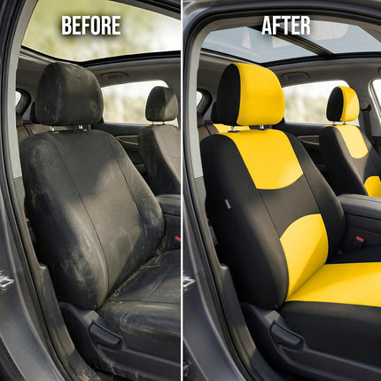 FH GROUP Car Seat Covers, Full Set, Yellow