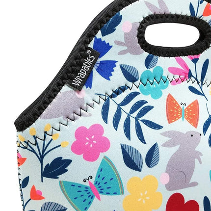 Wrapables® Insulated Neoprene Lunch Bag, Floral Rabbits