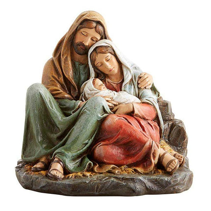 Sleeping Holy Family Figurine Resin Christmas Nativity Statue, 6 Inch