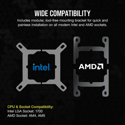 Corsair iCUE LINK XC7 RGB ELITE CPU Water Block - Transparent Flow Chamber - 24 RGB LEDs - Fits Intel® LGA 1700, AMD® AM5 and older - Stealth Grey
