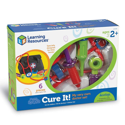Learning Resources New Sprouts Cure It! Doctor Kit for Kids, Pretend Play Doctor Set, 6 Pieces, Ages 2+