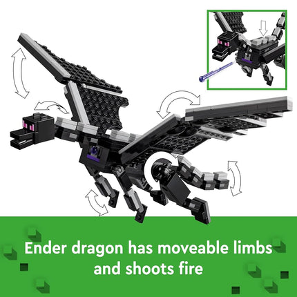 LEGO Minecraft The Ender Dragon and End Ship Toy - Play & Display Set with a Boat, Dragon and 3 Figures incl. an Enderman - Gamer Gift for 8+ Year Old Boys & Girls - 21264