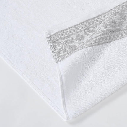 Modern Threads Allie 6-Piece 100% Cotton Towel Set – Jacquard Floral Border – Includes 2 Bath Towels, 2 Hand Towels, 2 Washcloths – Absorbent, Quick Dry, Soft & Durable – Seafoam