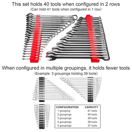 Ernst Manufacturing Wrench Pro - Modular Wrench Organizer for 40 Wrenches (Hi-Viz) - Made in The USA