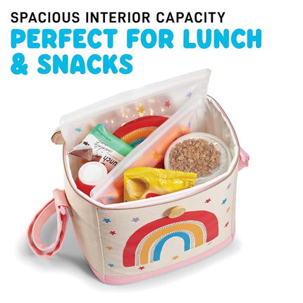 Fiambrera térmica Fit & Fresh para niños y niñas, bolsa de almuerzo con 2 bolsas de aperitivos reutilizables, fiambrera escolar, Cypress Rainbow Star