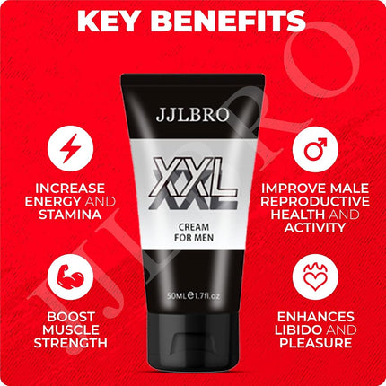 JJLBRO Huge XXL Extra Strength Enlargement Cream for Men - Power Enlarge Gel for Size, Thickness, Strength & Delay Performance - Adult Men's Masculinity Enhancer