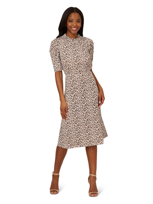 Adrianna Papell Women's Stripe Print Floral 3/4 Sl
