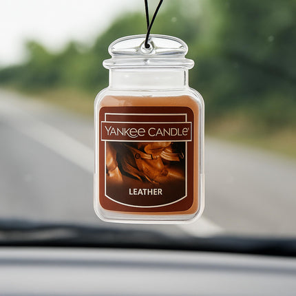 Yankee Candle Car Jar Ultimate Hanging Air Freshener, Leather