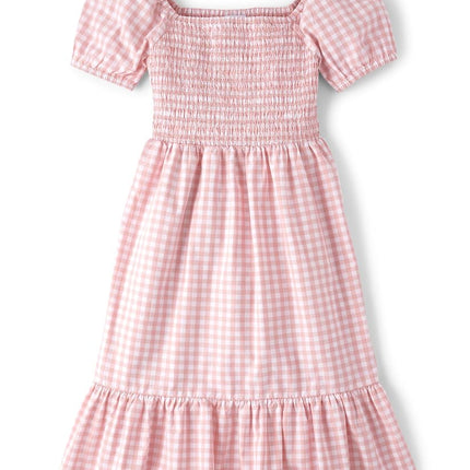 The Children's Place Women's Mommy and Me Matching Short Sleeve Dresses, Rose Petal, X-Small