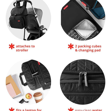 Skip Hop Diaper Bag Backpack: Forma, Multi-Function Baby Travel Bag with Changing Pad & Stroller Attachment, Sage