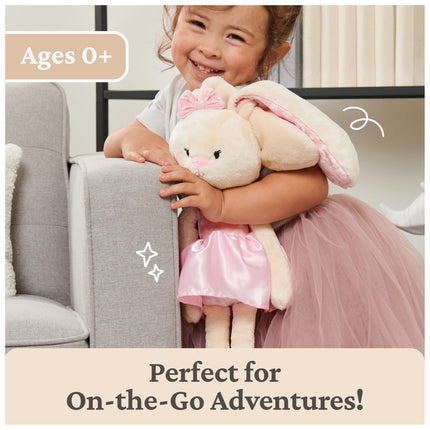 GUND Take-Along Friends Plush, Curtsy Ballerina Bunny, Bunny Stuffed Animal for Ages 0 and Up, Pink, 15"
